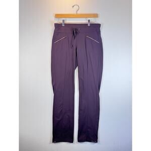 Athleta Women S Purple Wide Leg Yoga Pants Zip Pockets Drawstring Stretch